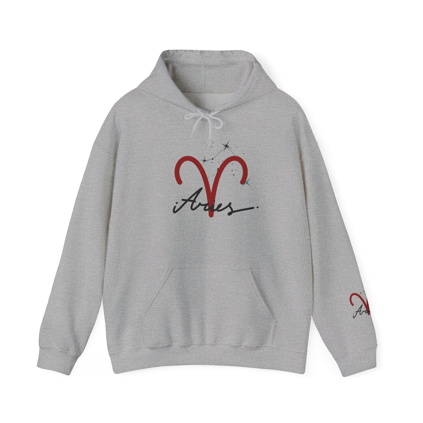 Aries Zodiac Hoodie — Minimal Script Aries Symbol Hoodie