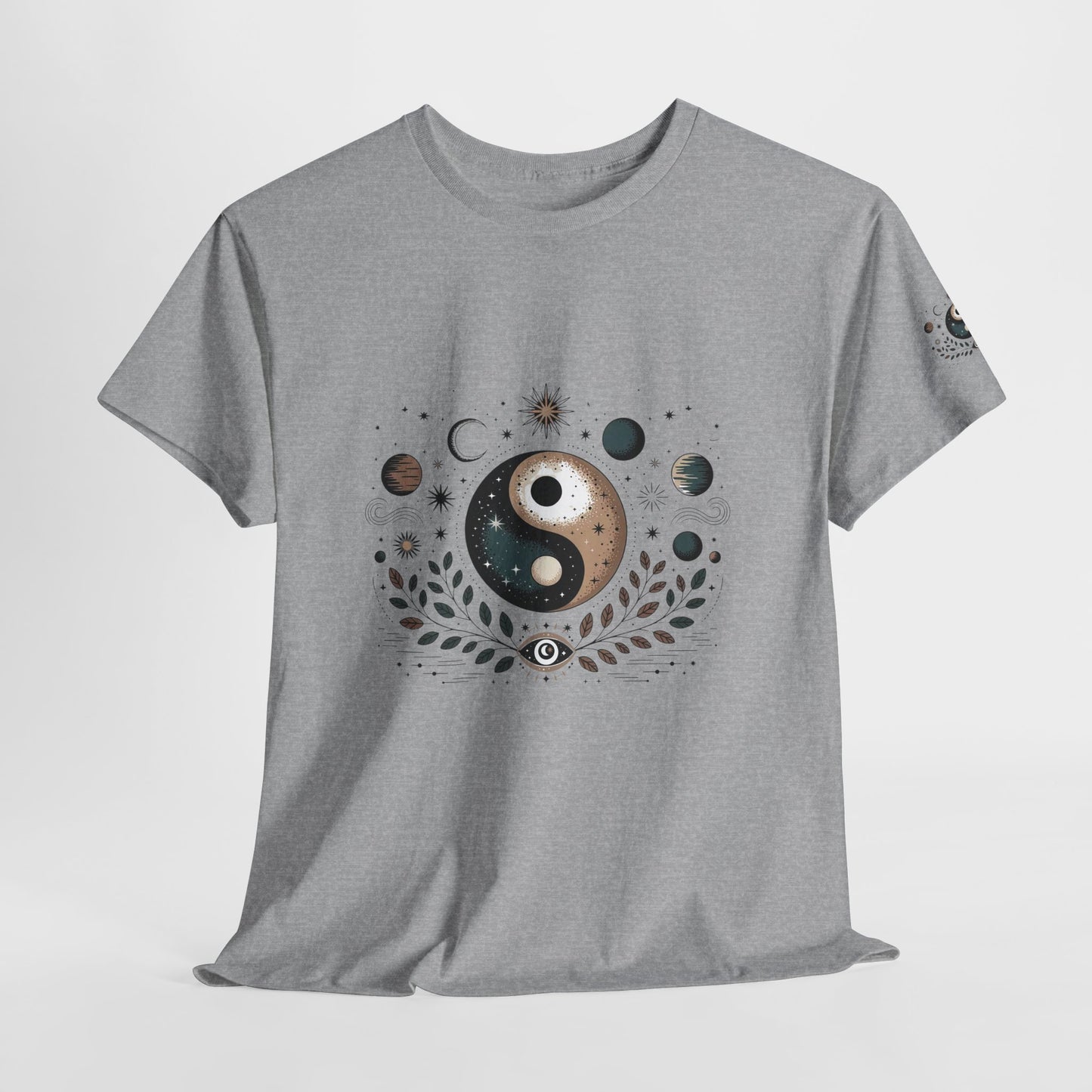 Yin Yang Moon Phases T-Shirt — Celestial Spiritual Graphic Tee