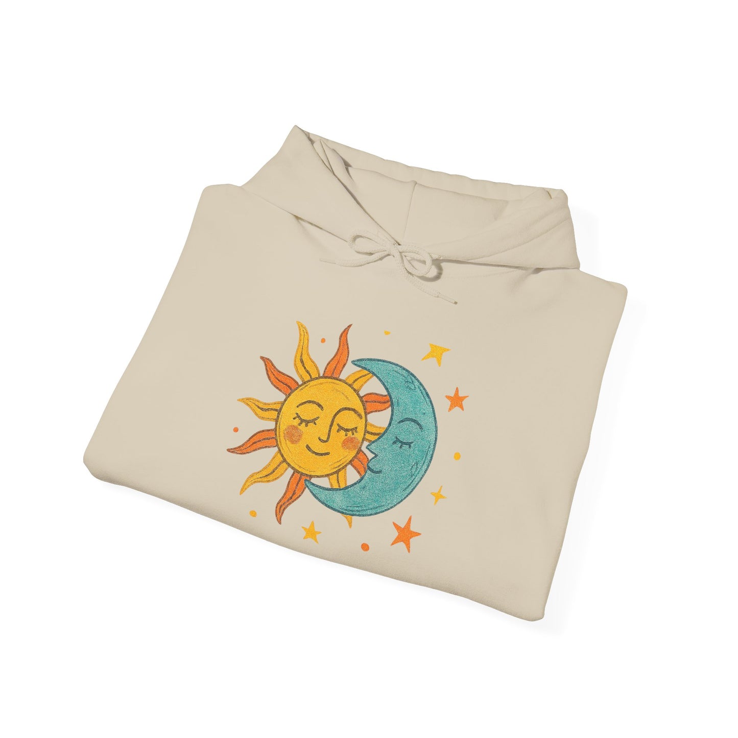 Sun and Moon Hoodie — Celestial Sun & Crescent Moon Graphic Sweatshirt