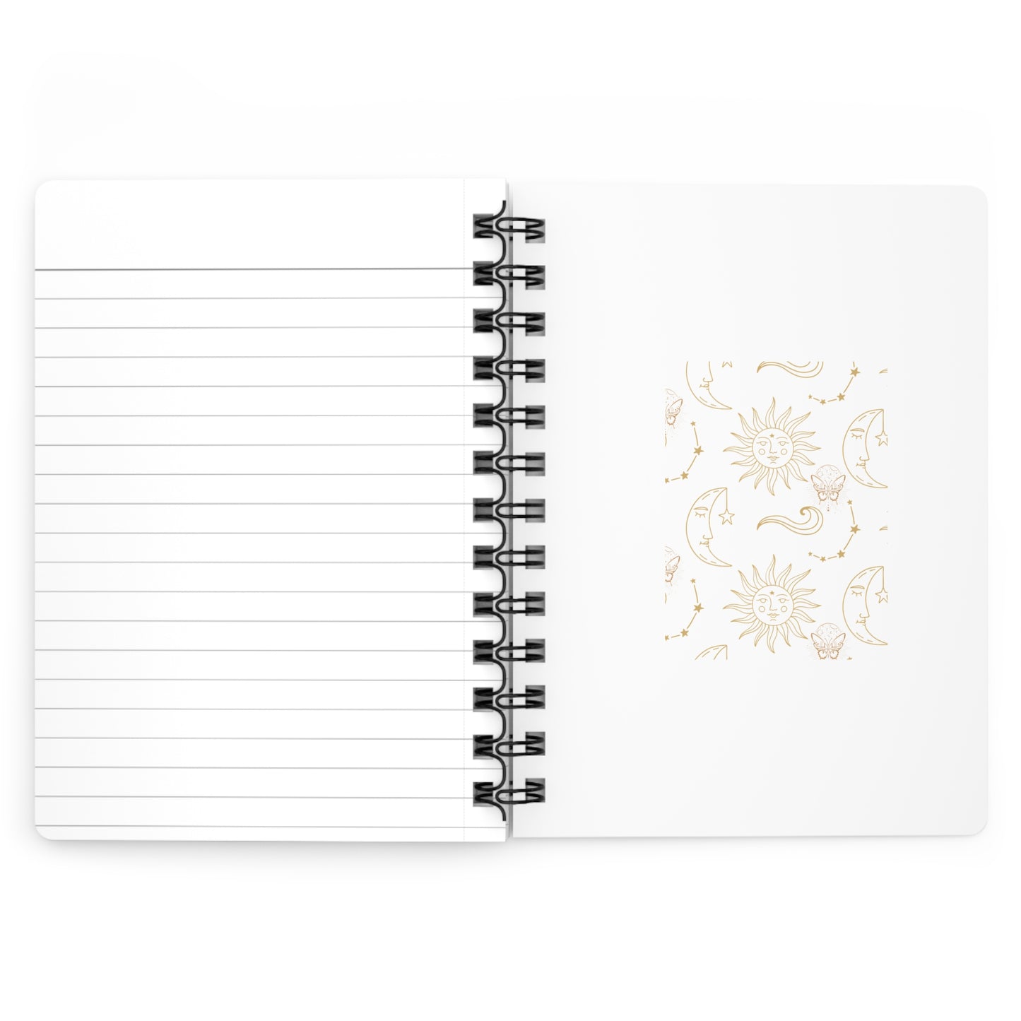Celestial Spiral Bound Journal - Sun and Moon Design