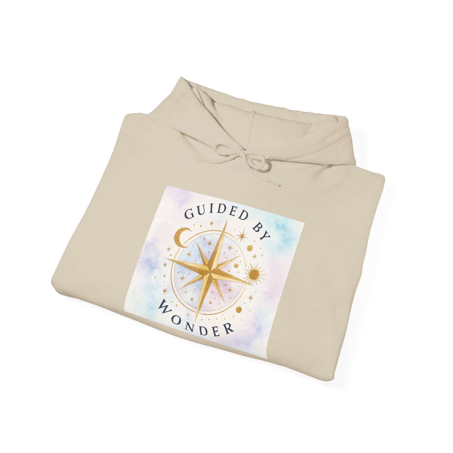 Guided by Wonder Hoodie — Compass Star Graphic Spiritual Hooded Sweatshirt