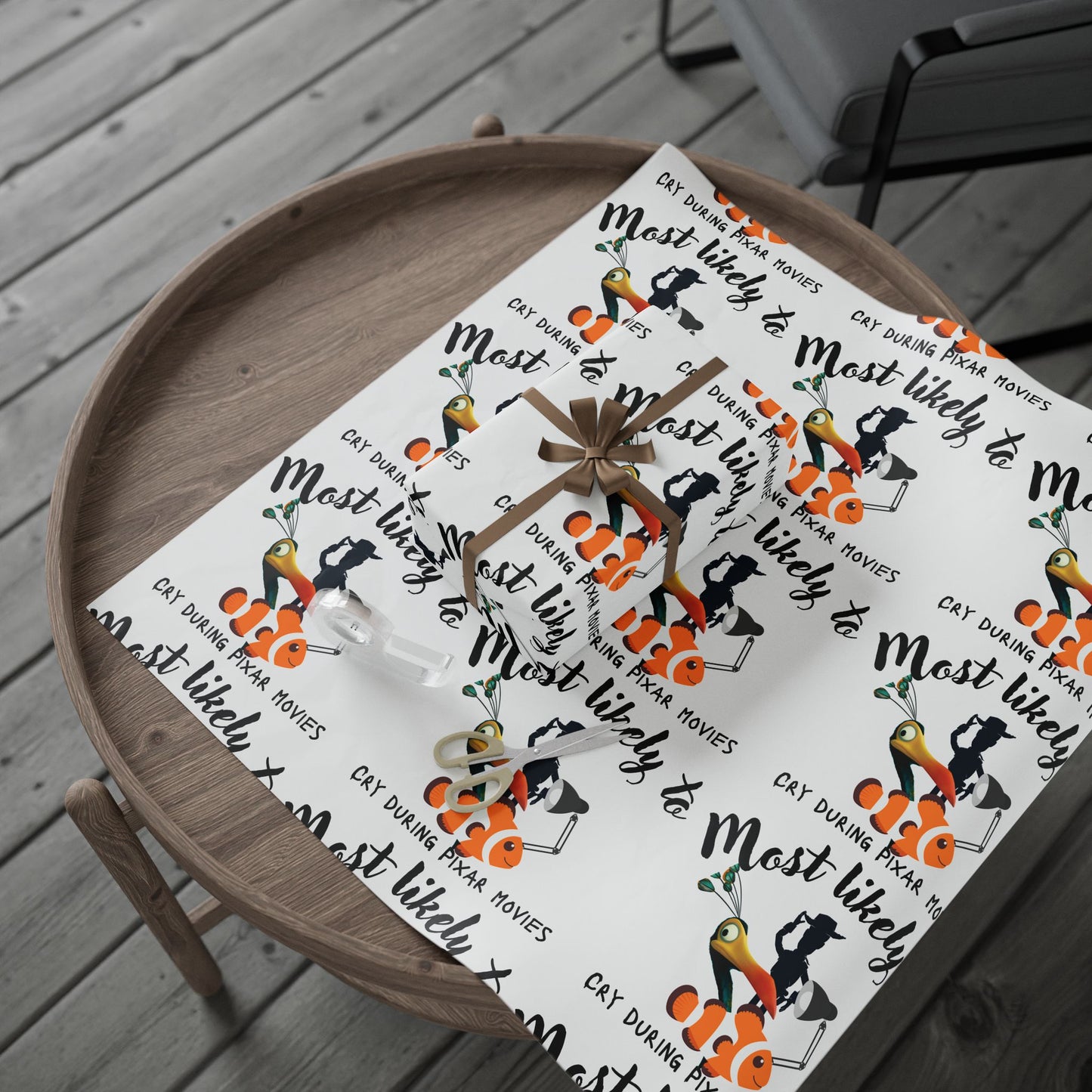 Most Likely To Wrapping Papers, Pixar Inspired Wrapping Paper, Cute Wrapping Paper