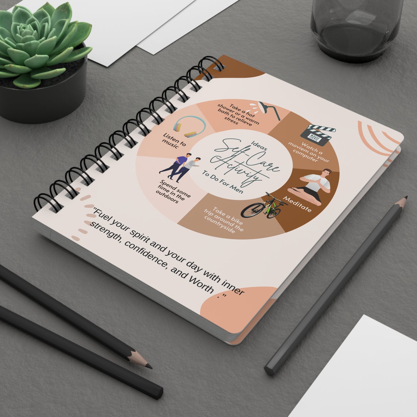 Personalize, Men's Self-Care Activity Journal, journal for him, birthday gift for him