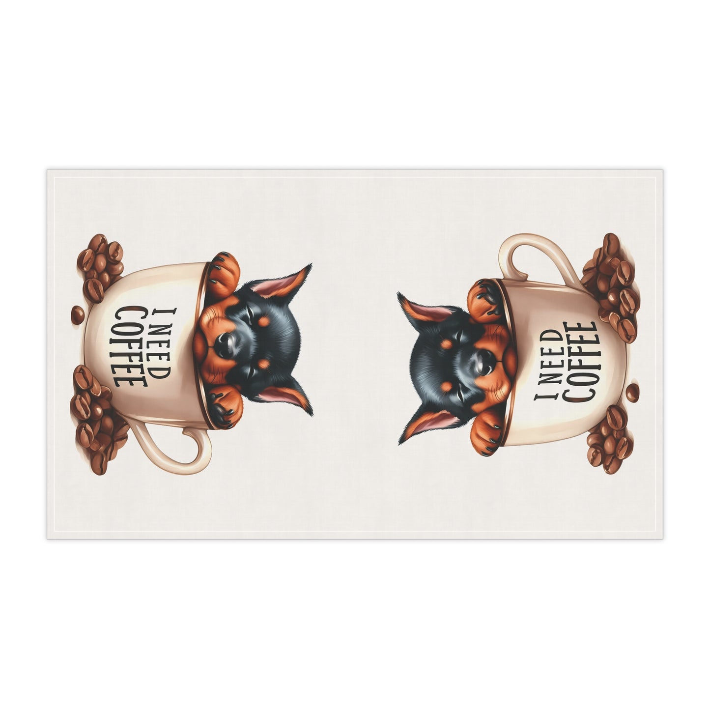 Cute Dog-Themed Tea Towels for Coffee Lovers, Doberman Tea Towel