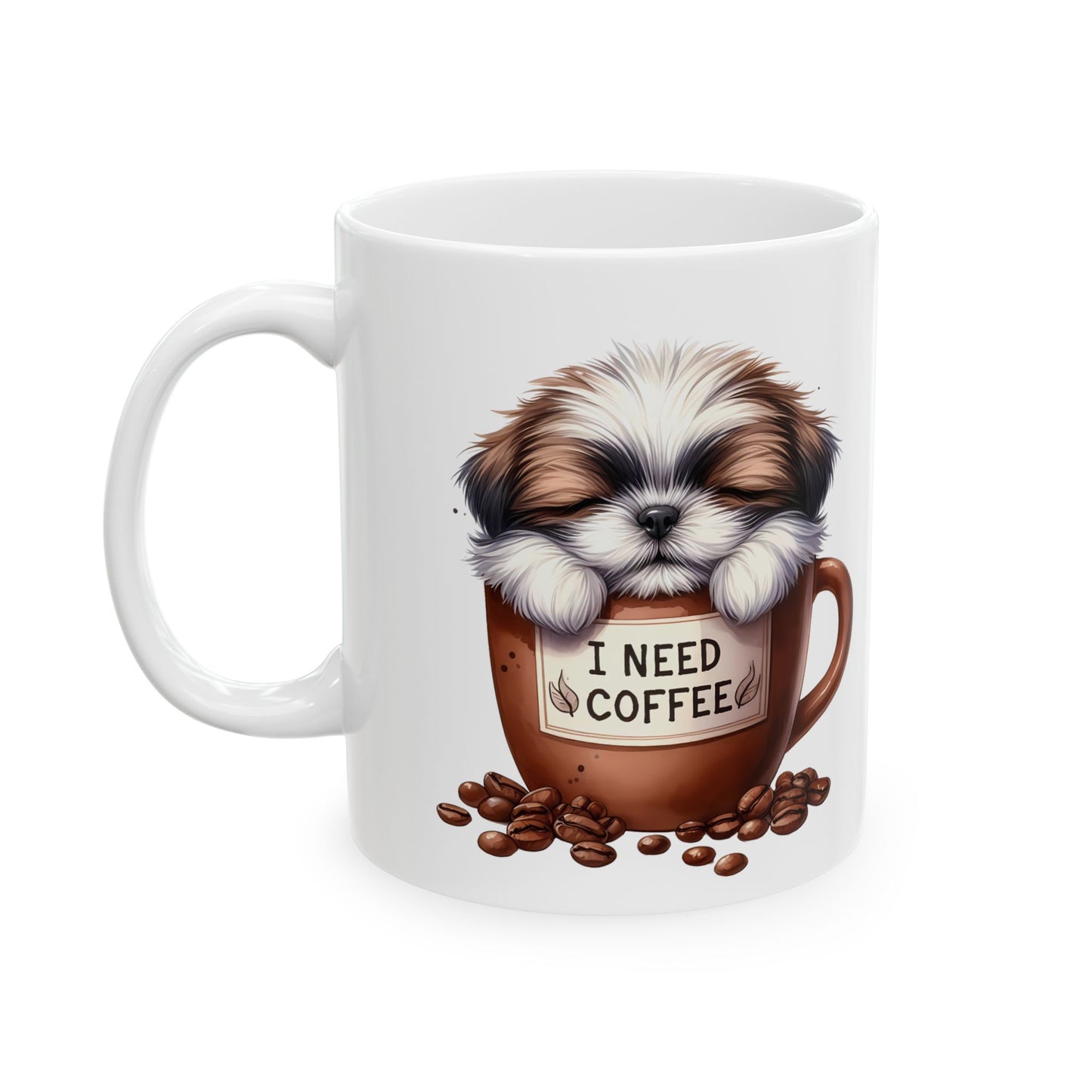 Personalized Shih-tzu Dog in Coffee Mug Ceramic Mug - 11oz/15oz | Coffee Lover Gift