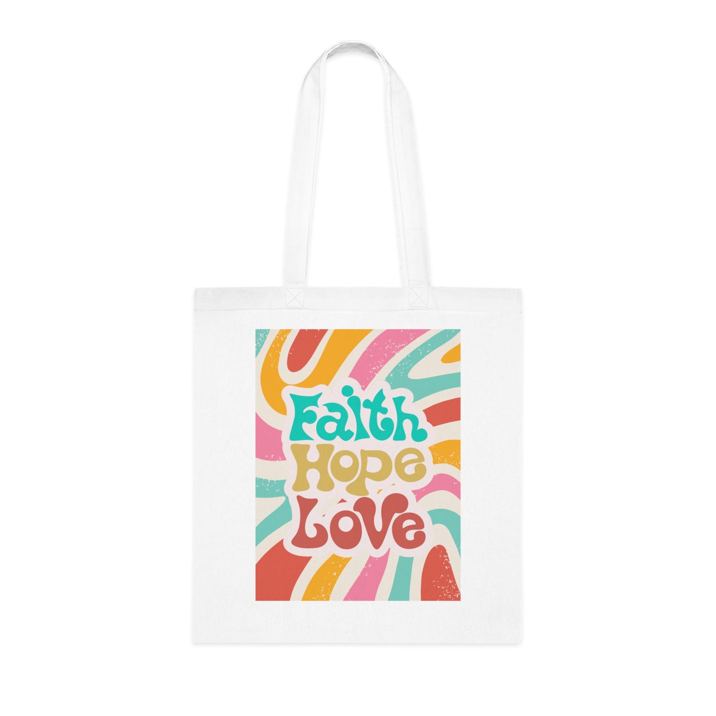 Faith Hope Love Cotton Tote Bag, Faith Tote Bag, Christian Tote, Christian Bag