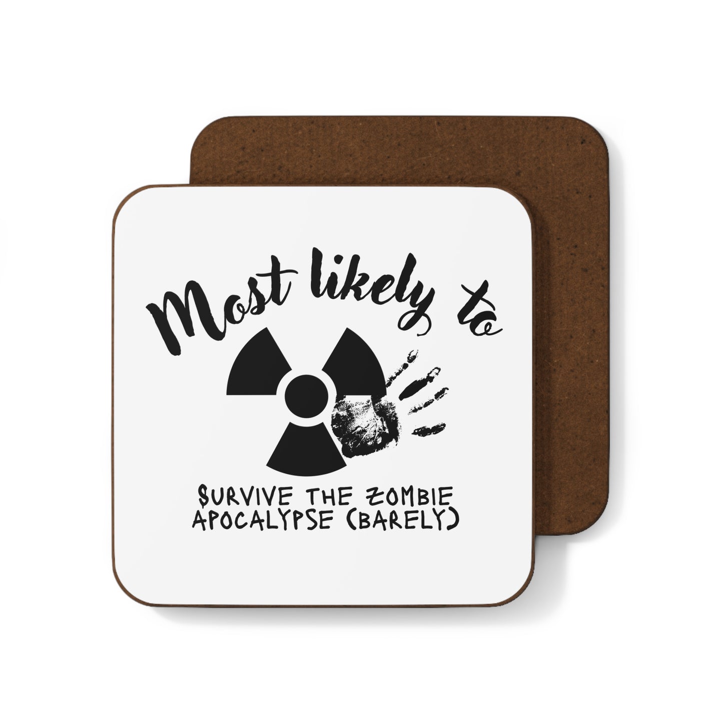 Most Likely To Zombie Coaster, Apocalypse Coaster, Zombie,  Hardboard Back Coaster, Most Likely To Survive, Zombie Apocalypse Coaster, Apocalyptic Novelty