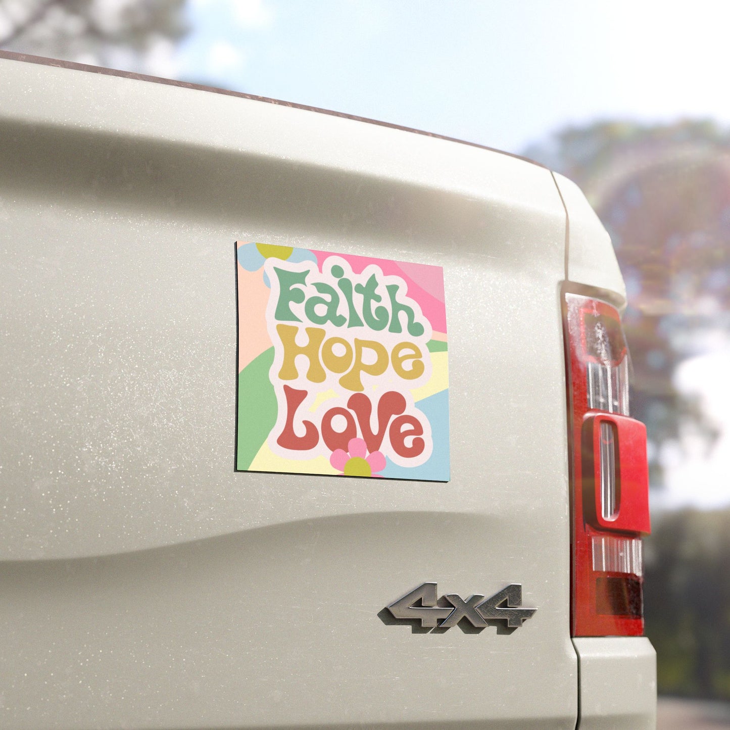 Colorful Faith Hope Love Car Magnets - Inspirational Vehicle Decor