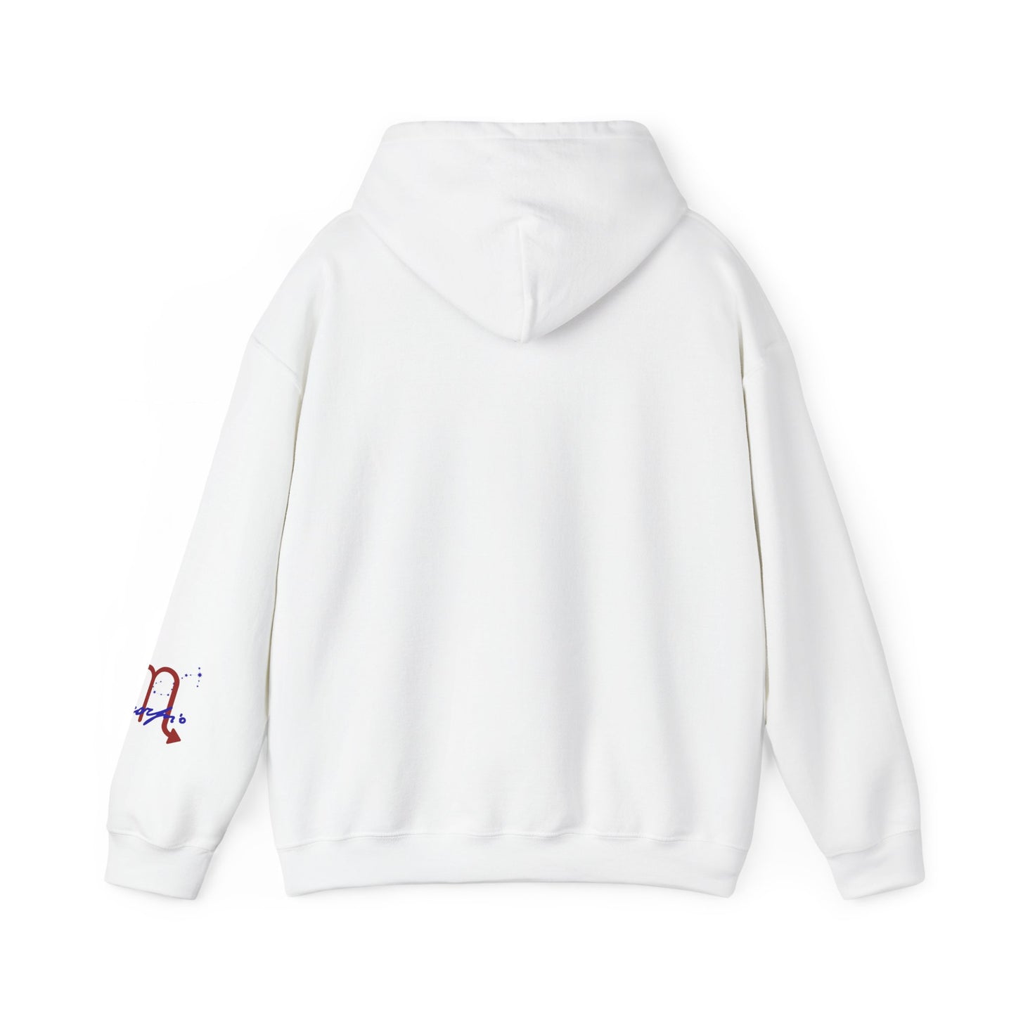 Scorpio Zodiac Hoodie — Minimal Red & Blue Scorpio Symbol Sweatshirt
