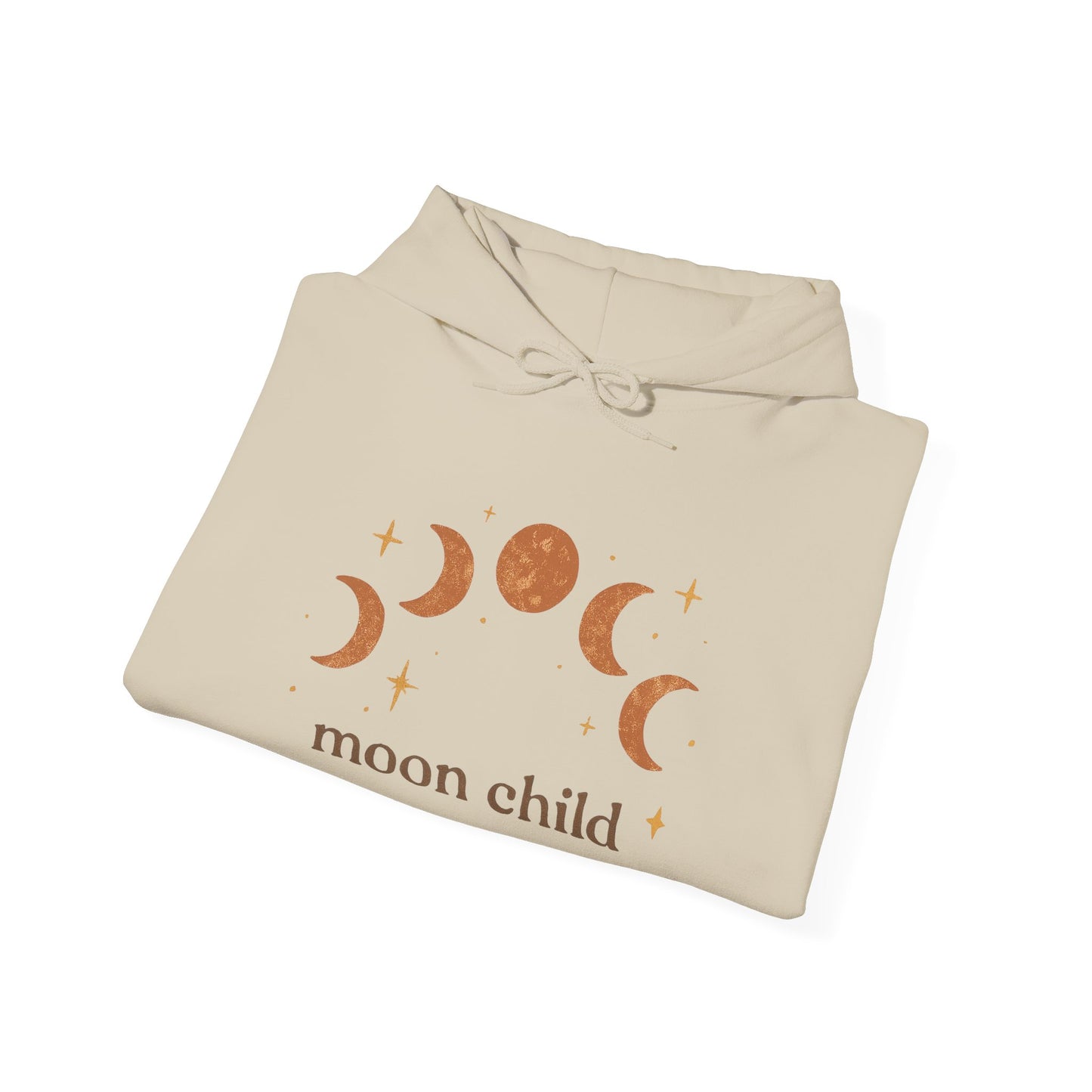 Moon Child Hoodie — Crescent Moon Phases Graphic Pullover