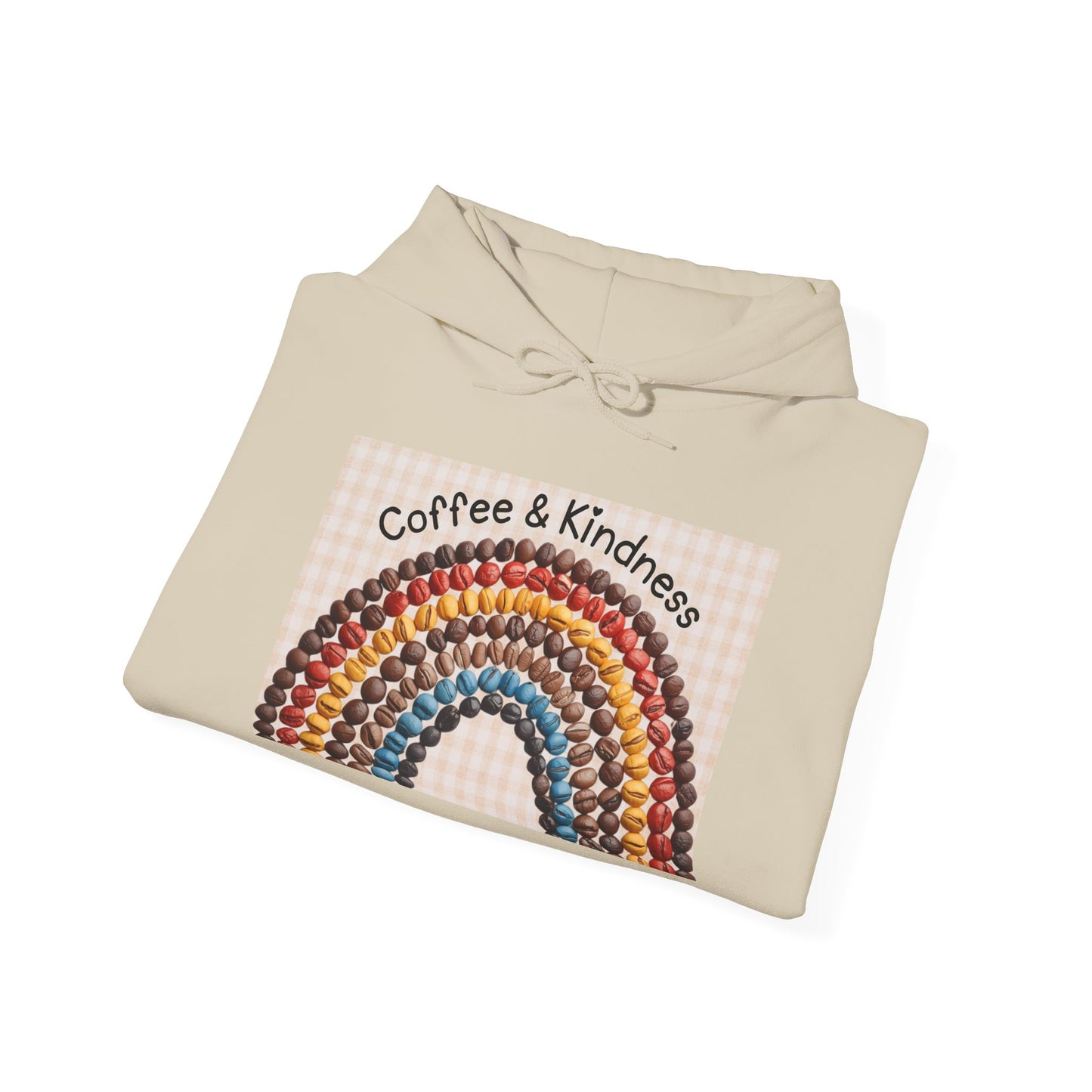 Coffee & Kindness Rainbow Hoodie — Cozy Retro Rainbow Coffee Cup Sweatshirt