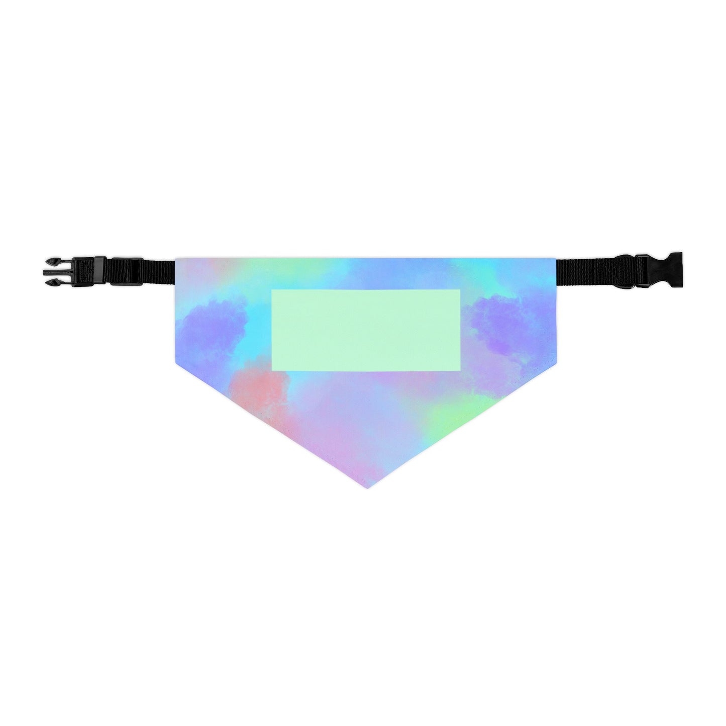 Pastel Watercolor Pet Bandana Collar with Blank Name Patch
