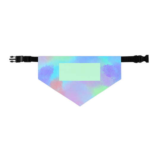 Pastel Watercolor Pet Bandana Collar with Blank Name Patch