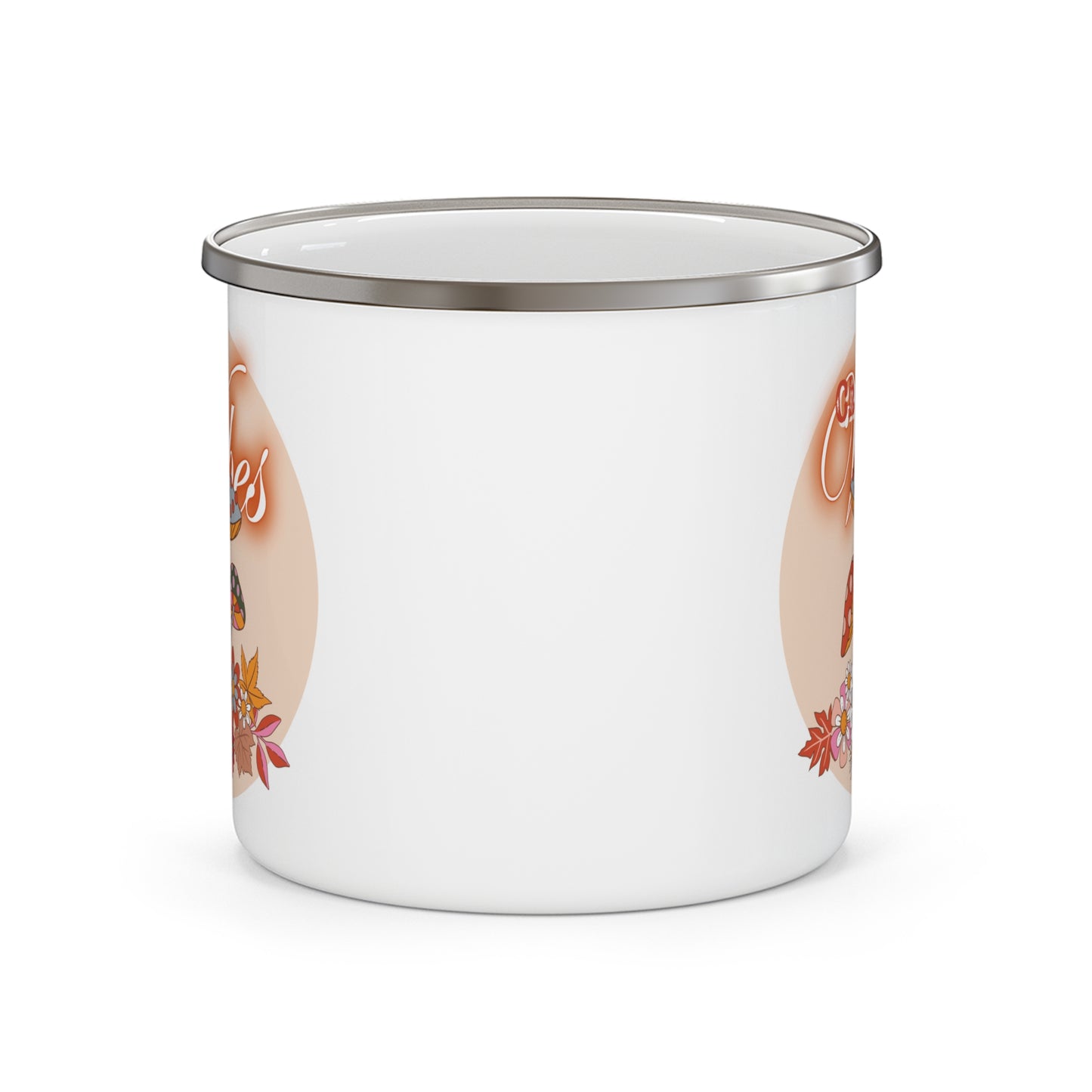 Retro Floral Camping Mug - Chill Vibes, Mushroom Camping Cup