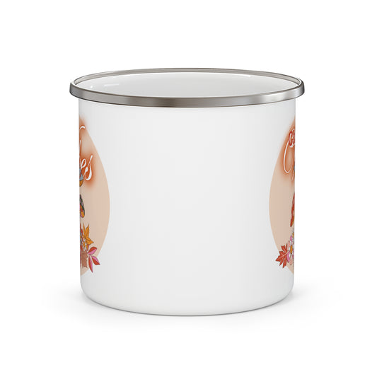 Retro Floral Camping Mug - Chill Vibes, Mushroom Camping Cup