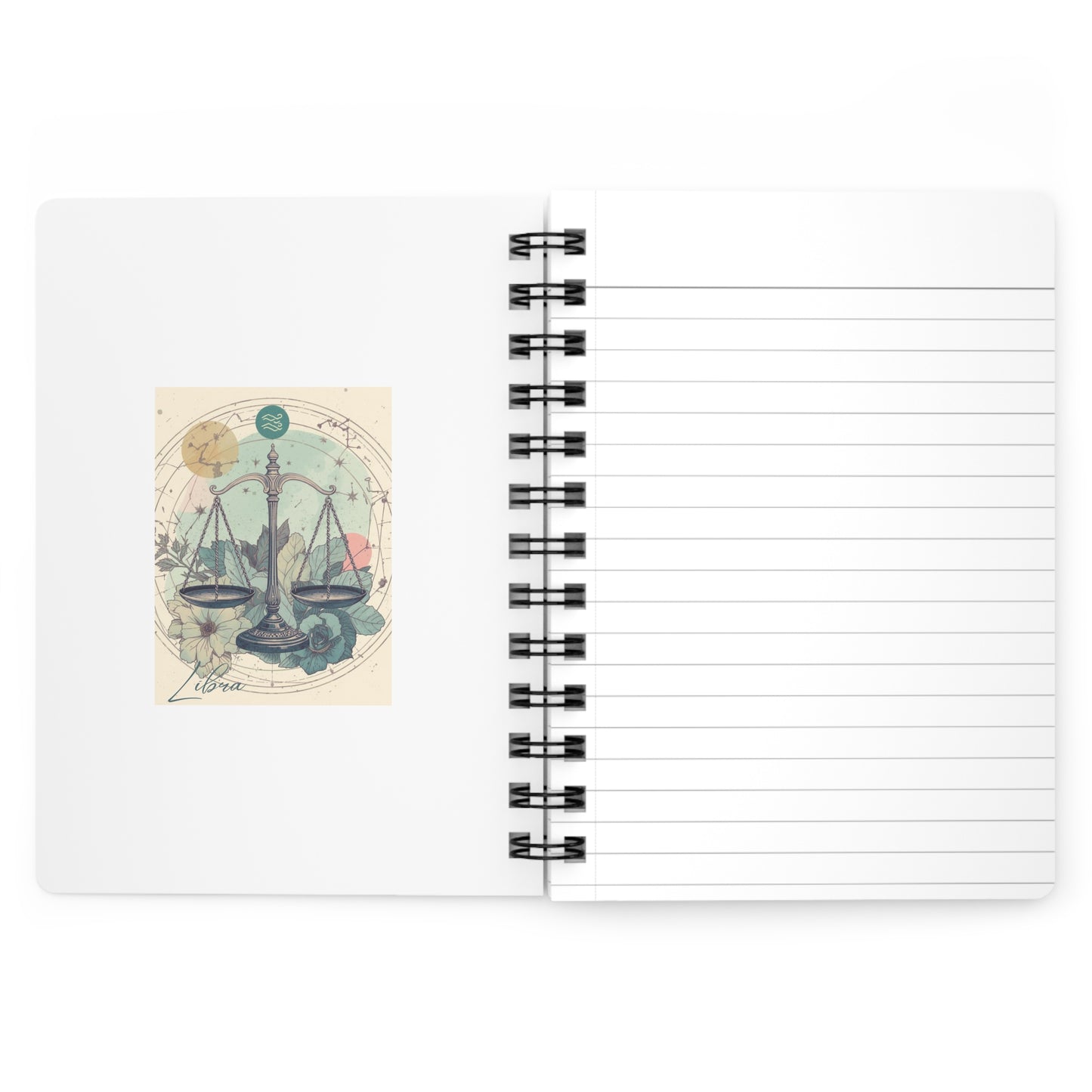 Libra Spiral Bound Journal – Zodiac-Themed Notebook for Astrology Lovers