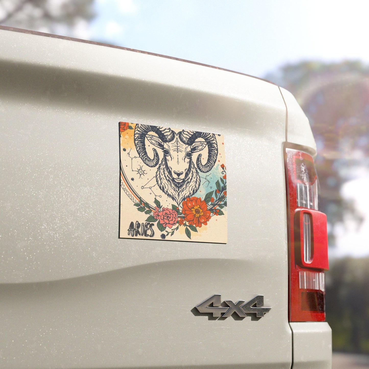 Aries Zodiac Car Magnet – Colorful Ram Design for Astrological Enthusiasts