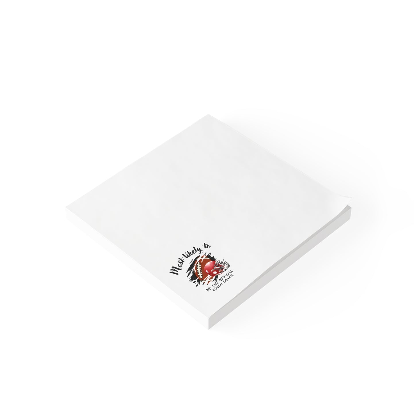 Most Likely To Be The Official Couch Coach Post It Note, Red Helmet Note Pad, Couch Coach Note Pad, Game Day Note Pad, Football Fan Note Pad, Official Couch Coach