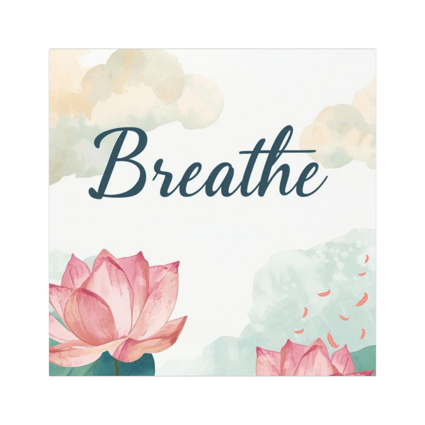 Breathe Lotus Car Magnet - Inspirational Floral Design - Inspirational Magnet