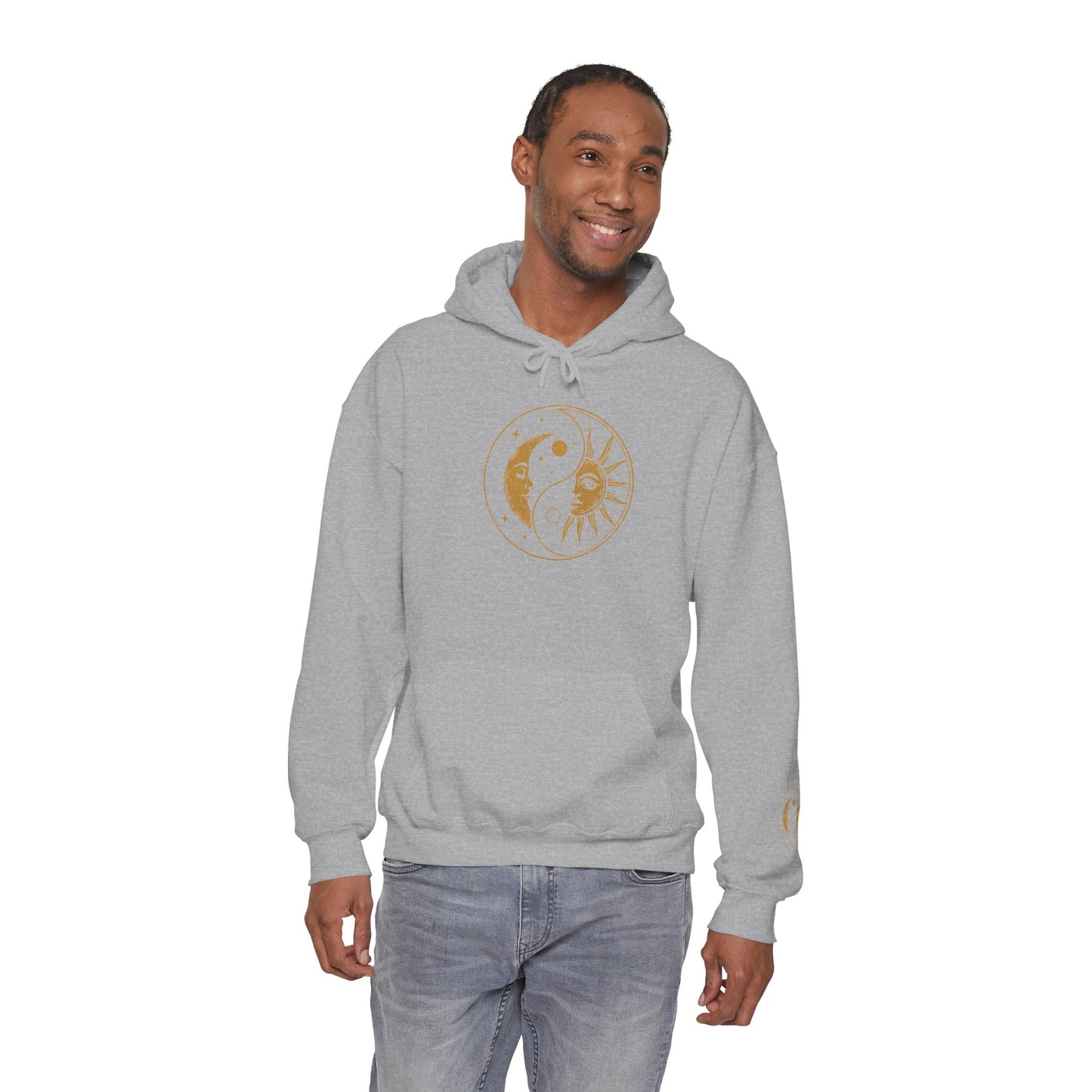 Sun and Moon Yin Yang Hoodie — Celestial Astrology Graphic Sweatshirt