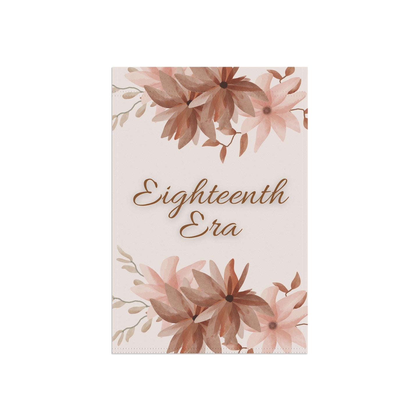 Elegant Floral Garden Banner for Eighteenth Era Celebrations, Eighteenth Birthday Flag, Eighteenth Era Birthday