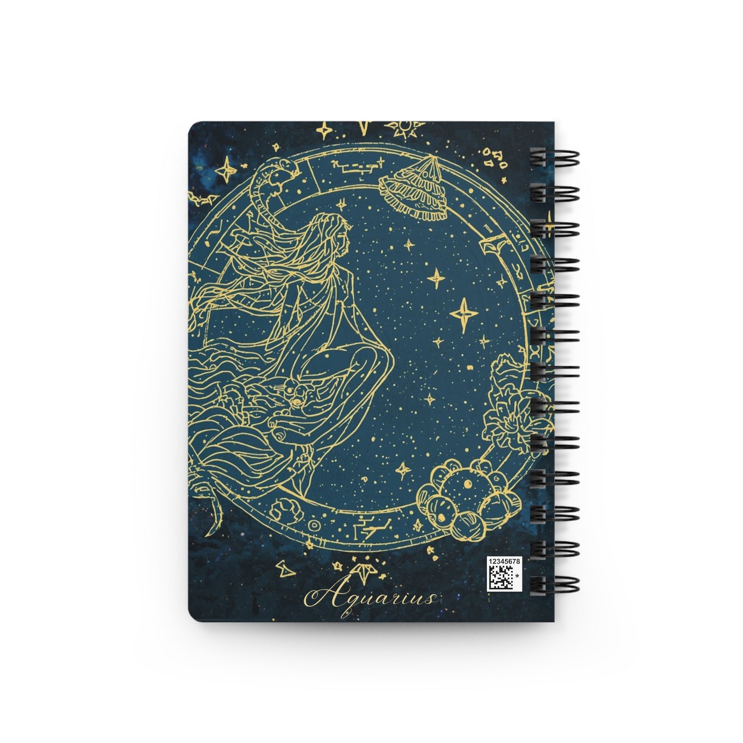 Astrological Aquarius Spiral Bound Journal