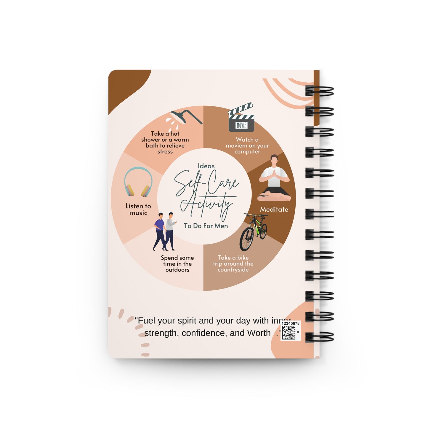 Personalize, Men's Self-Care Activity Journal, journal for him, birthday gift for him