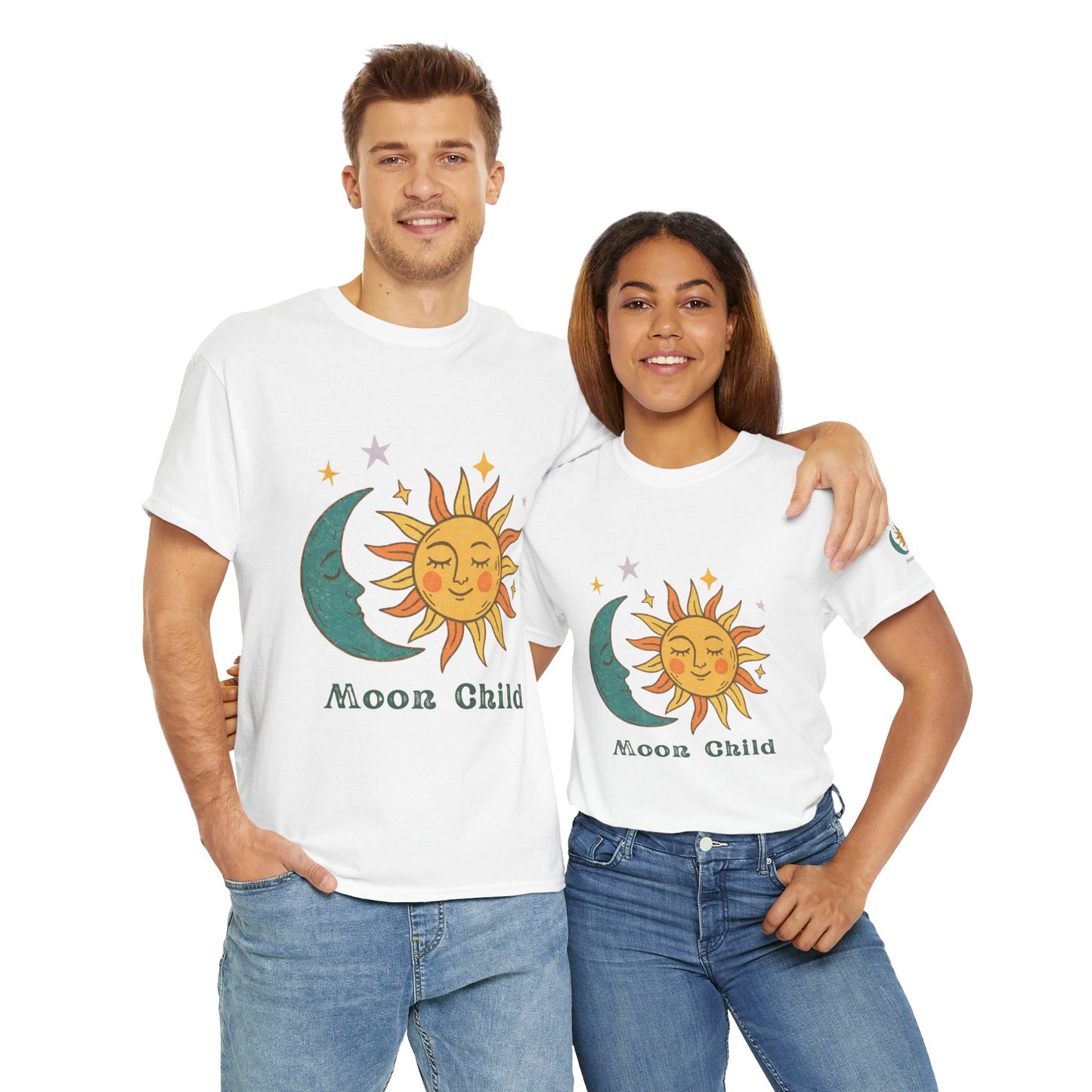 Moon Child T-Shirt — Sun & Crescent Moon Graphic Tee