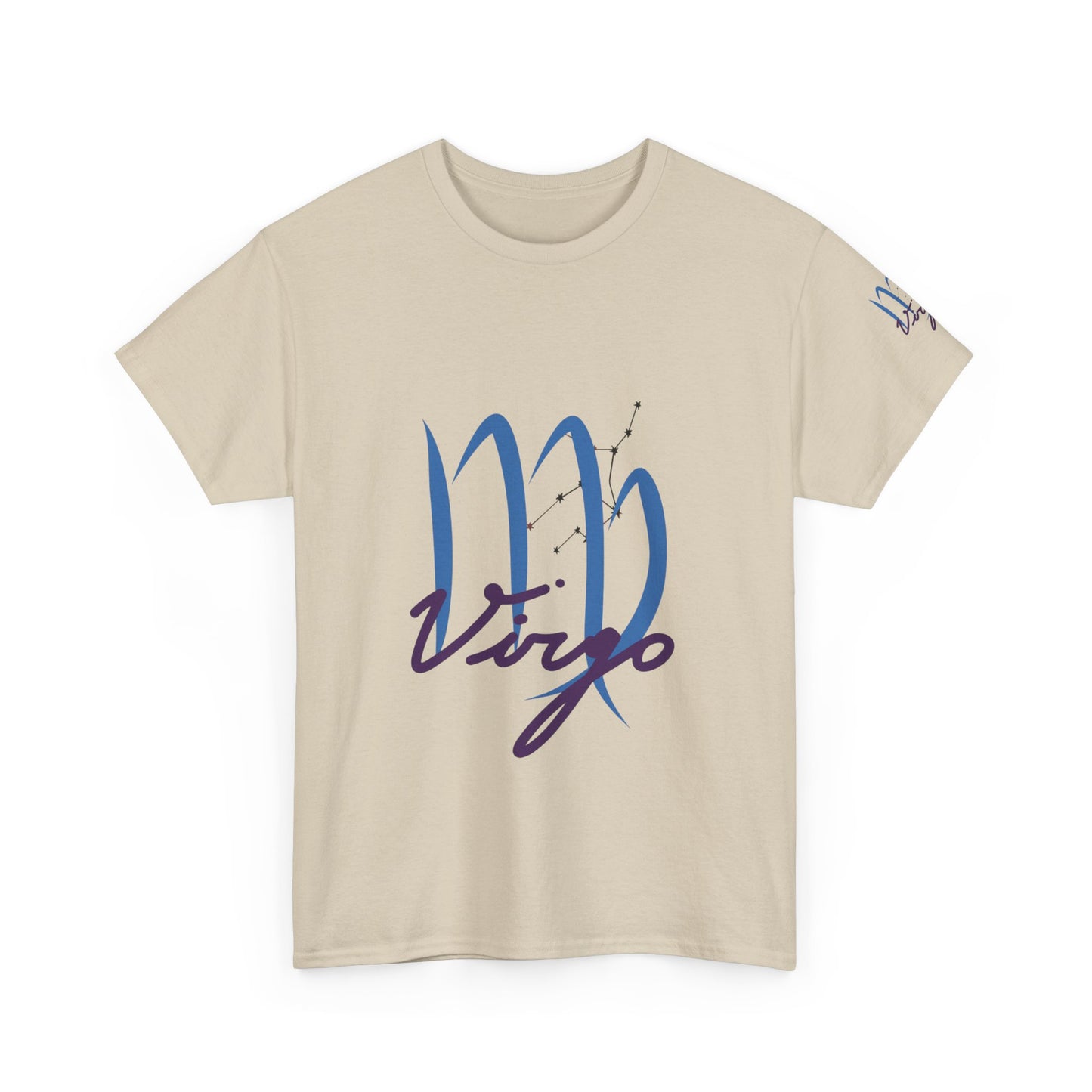 Virgo Zodiac T-Shirt – Elegant Blue Virgo Script Tee