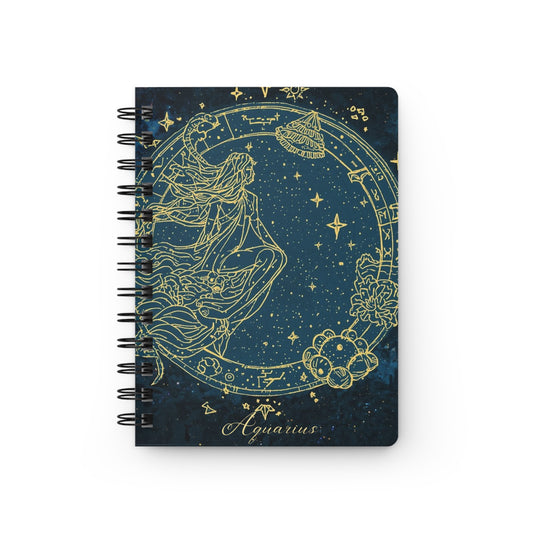Astrological Aquarius Spiral Bound Journal