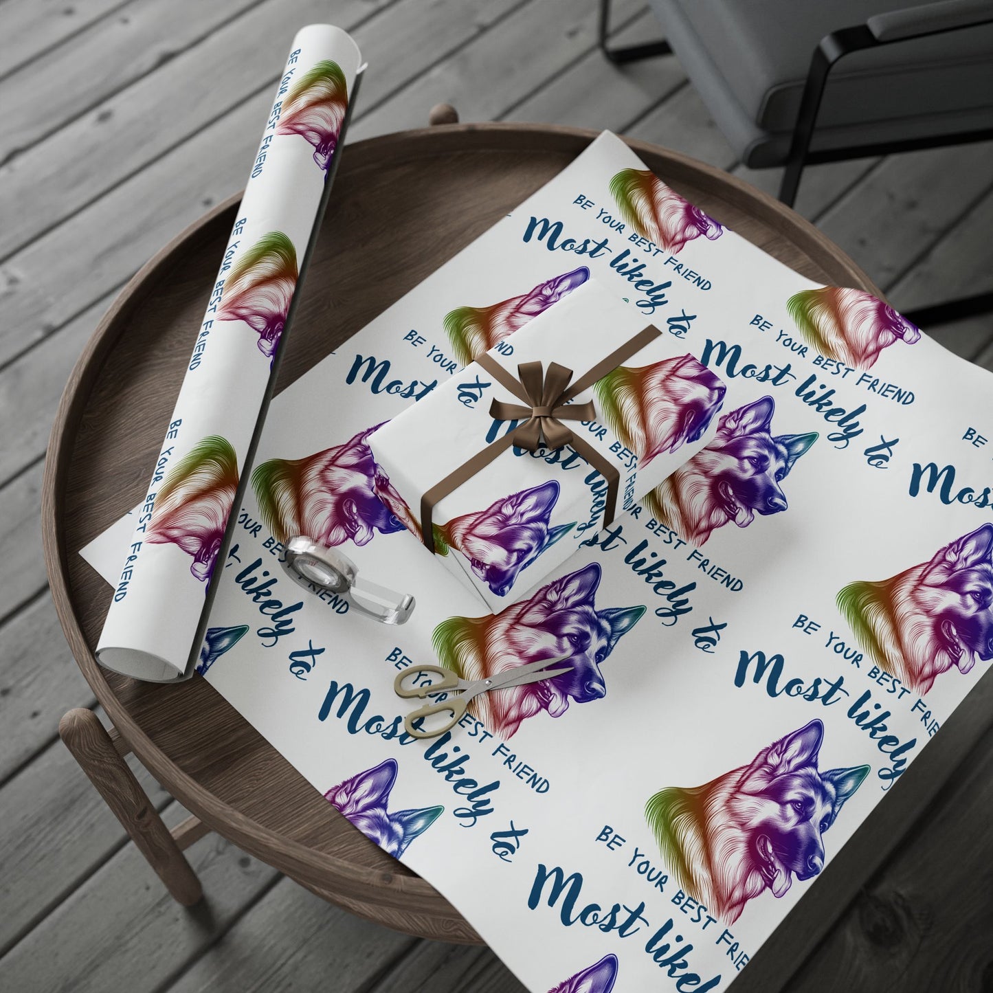 Colorful Pet-Themed Wrapping Paper, Most Likely to Be Your Best Friend Gift Wrap, Dog Lover Gift Wrap, Birthday, Pet Adoption, Holiday [...]
