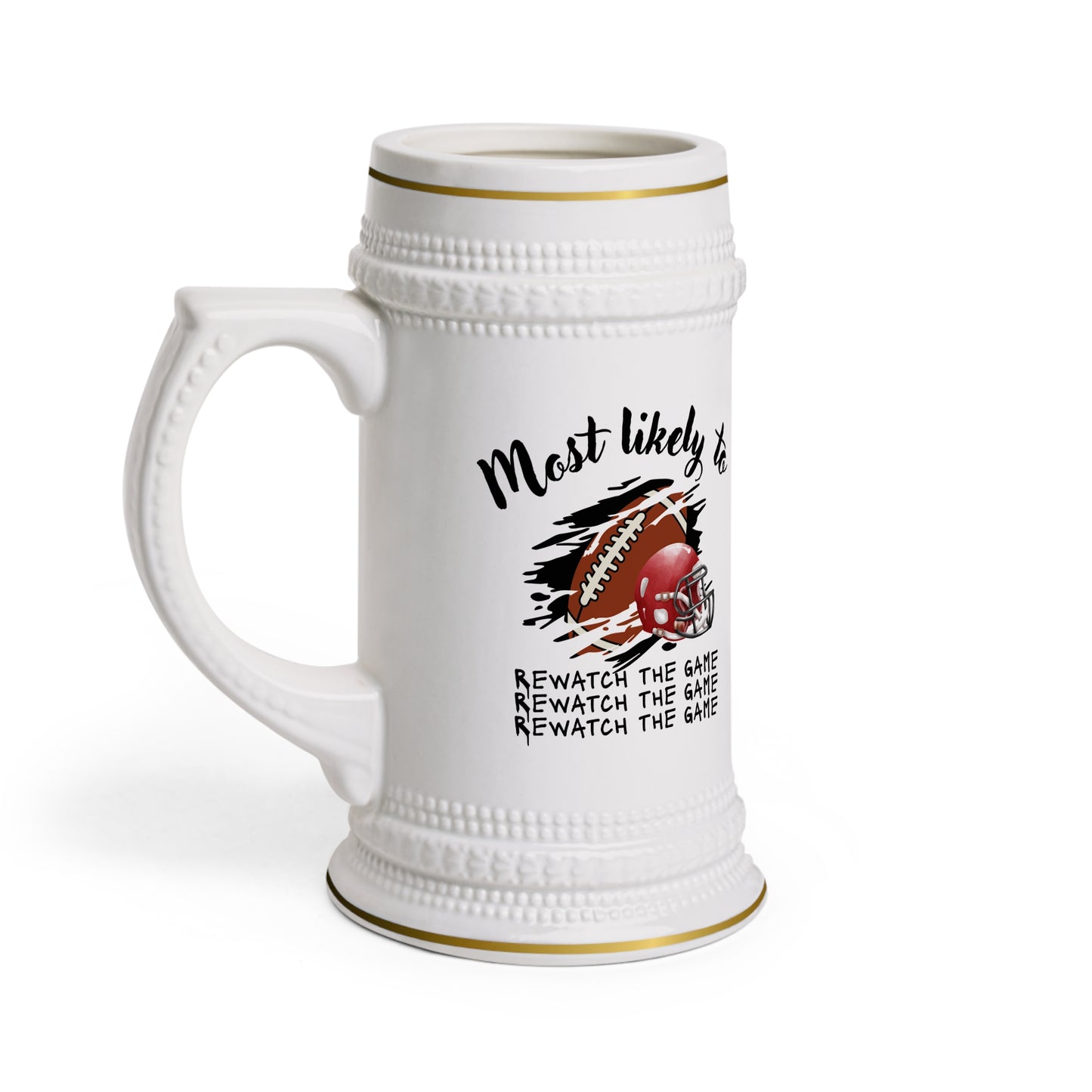 Football Fan Beer Stein Mug - Perfect for Game Day Celebrations, Sports Stein