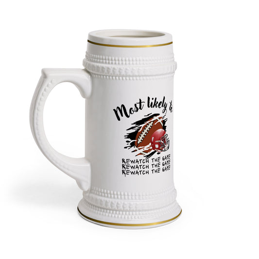 Football Fan Beer Stein Mug - Perfect for Game Day Celebrations, Sports Stein