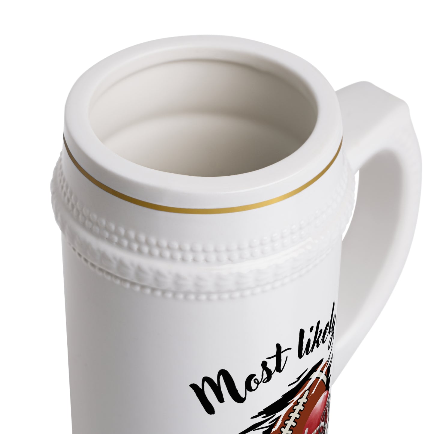 Football Fan Beer Stein Mug - Perfect for Game Day Celebrations, Sports Stein