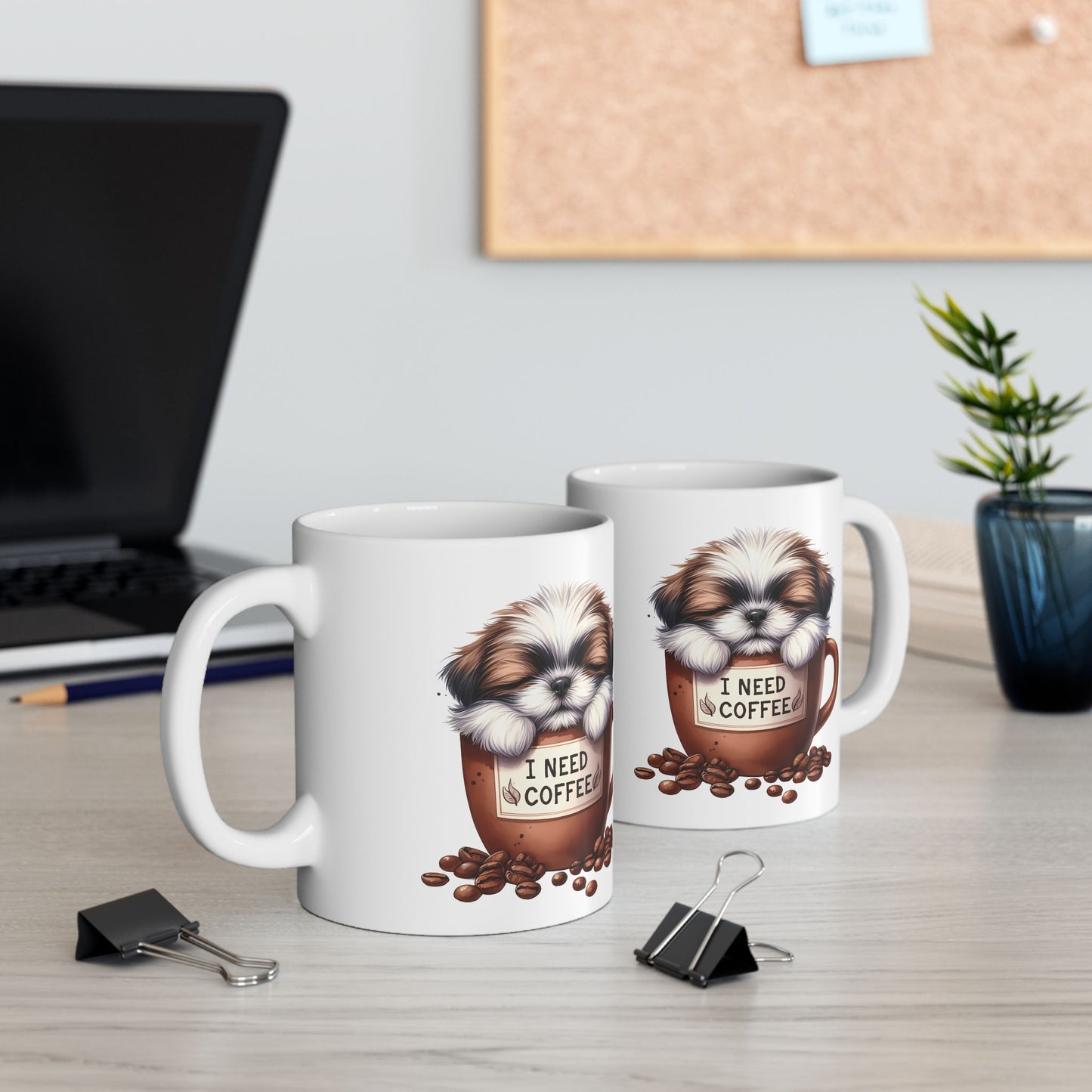 Personalized Shih-tzu Dog in Coffee Mug Ceramic Mug - 11oz/15oz | Coffee Lover Gift