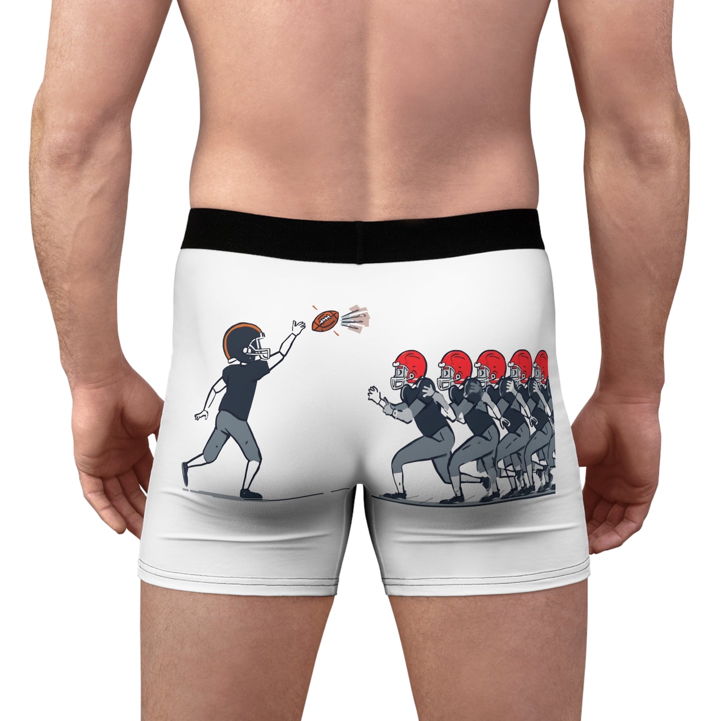 Touchdown Men's Boxer Briefs - Fun Football Print - Men's Sports Boxer