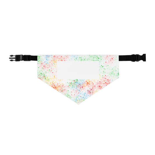 Personalized Watercolor Confetti Pet Bandana Collar — Colorful Dog & Cat Accessory