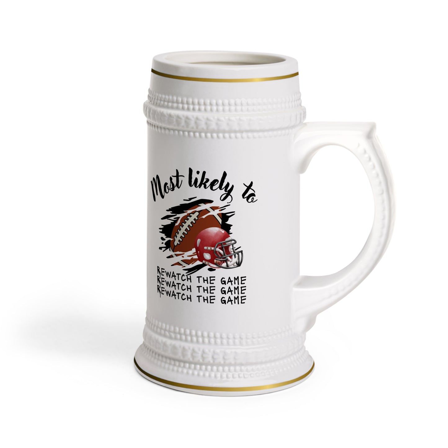 Football Fan Beer Stein Mug - Perfect for Game Day Celebrations, Sports Stein