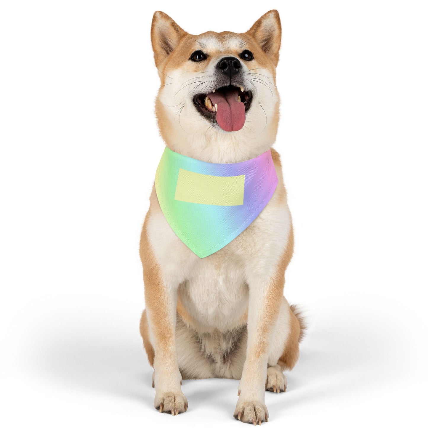 Iridescent Pastel Pet Bandana Collar - Holographic Rainbow Dog & Cat Accessory
