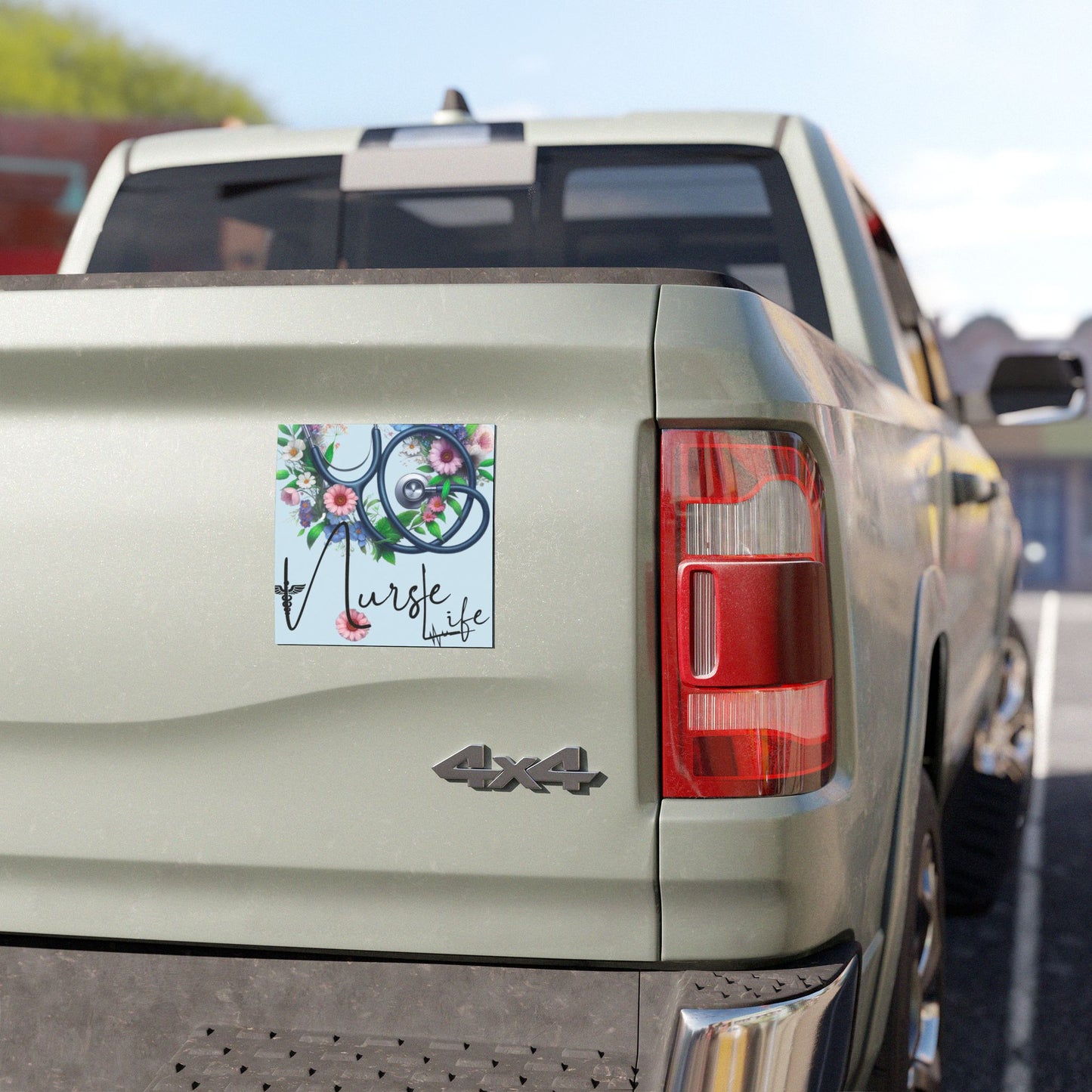 Nurse Life Car Magnet with Stethoscope and Floral Design, Nurse Magnet For Automobile