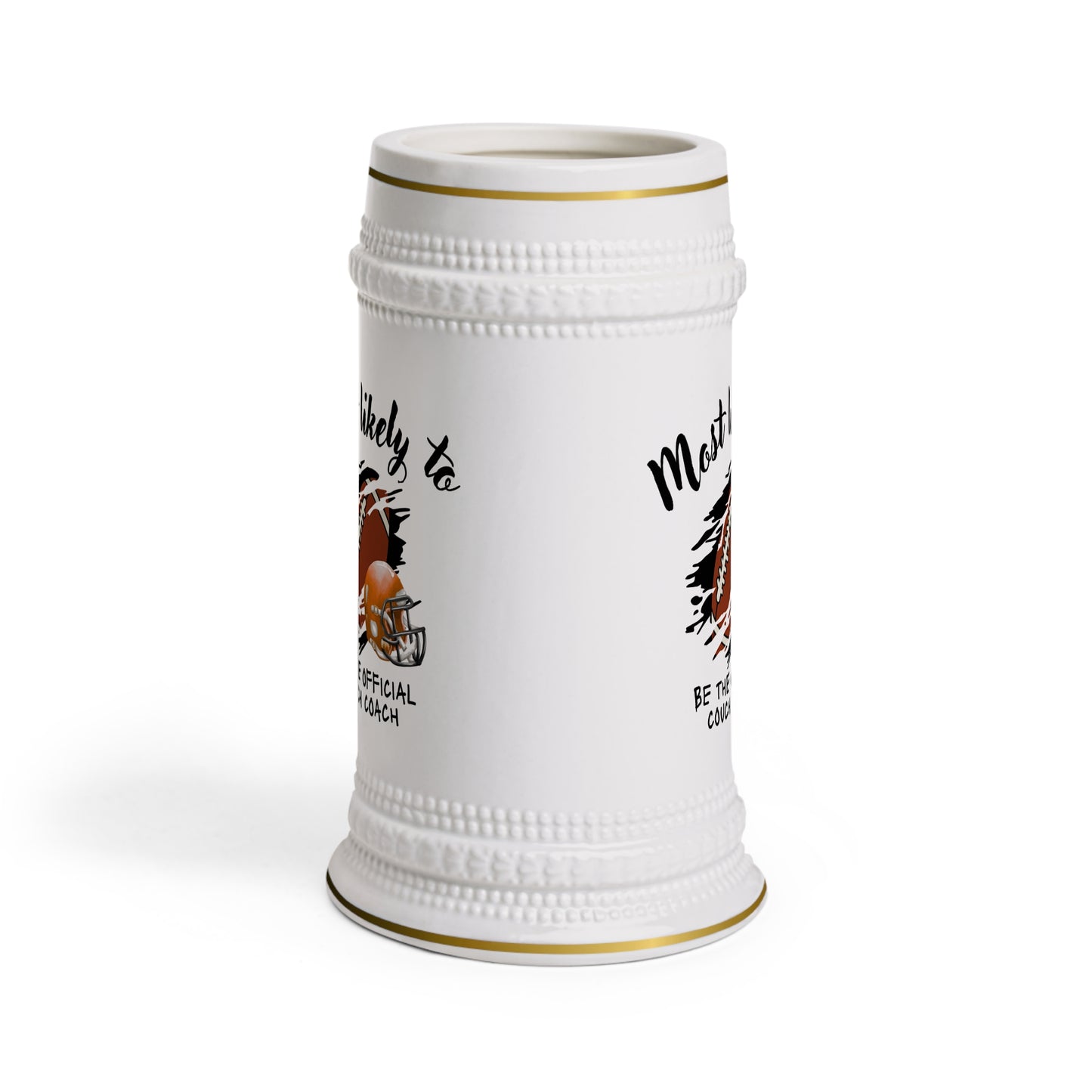 Official Couch Coach Beer Stein Mug - Perfect Gift for Game Day Cheers, Stein for football lover, Football Lover Gift