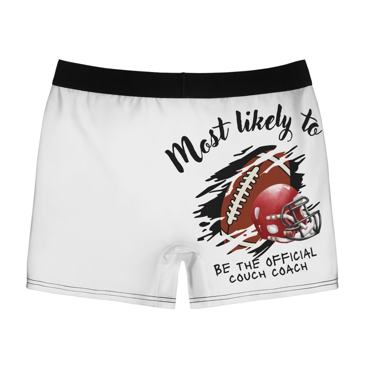 Football-Themed Men's Boxer Briefs for Couch Coaches, Men's Sports Boxer, Men's Football Underwear