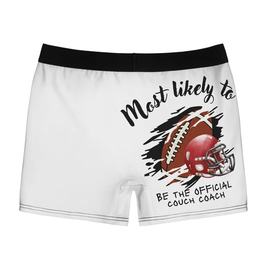 Football-Themed Men's Boxer Briefs for Couch Coaches, Men's Sports Boxer, Men's Football Underwear