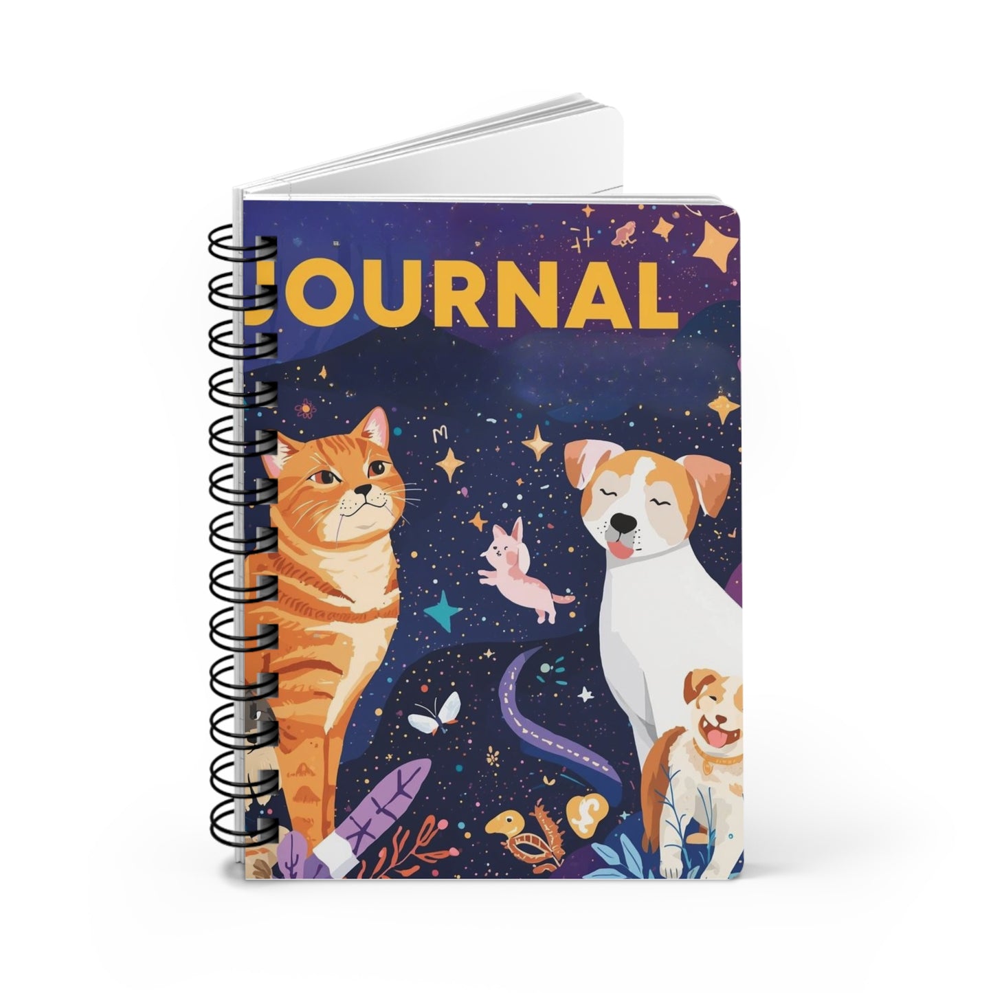 Pet Lover's Spiral Bound Journal with Colorful Animal Design