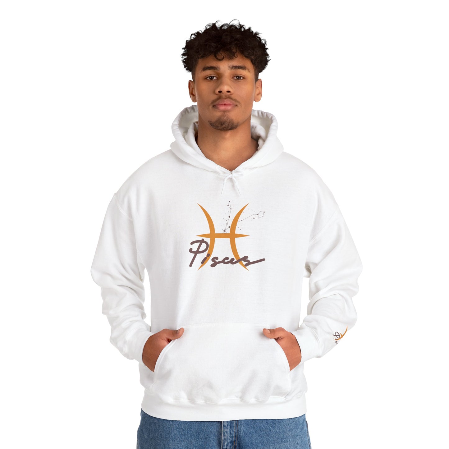 Pisces Zodiac Hoodie — Minimal Gold Astrology Sweatshirt