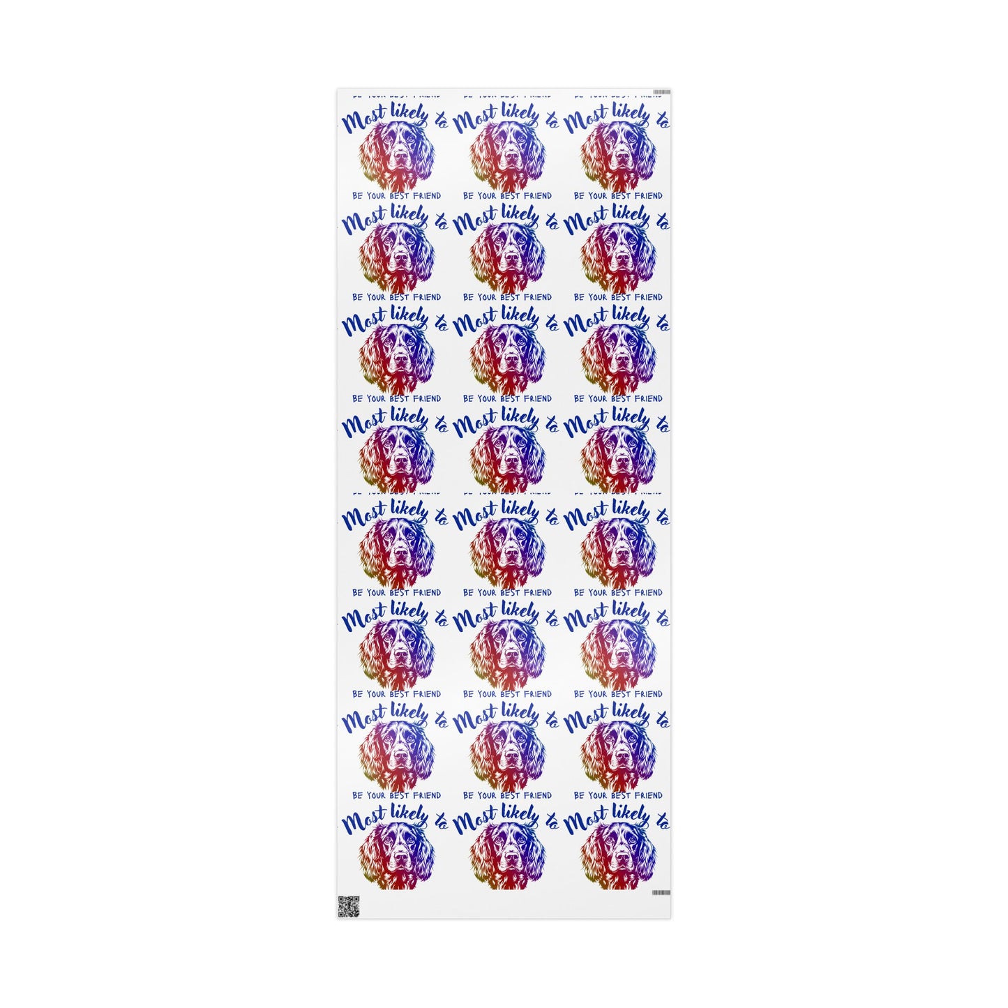 Spaniel Wrapping Paper, Colorful Best Friend Wrapping Paper, Unique Gift Wrap for Birthdays, Pet Lovers, Friends, Celebrations
