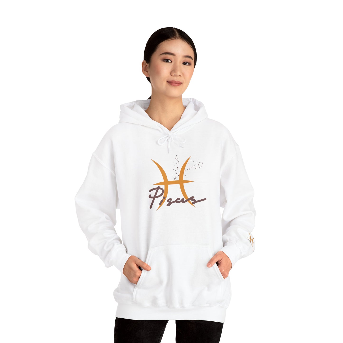 Pisces Zodiac Hoodie — Minimal Gold Astrology Sweatshirt