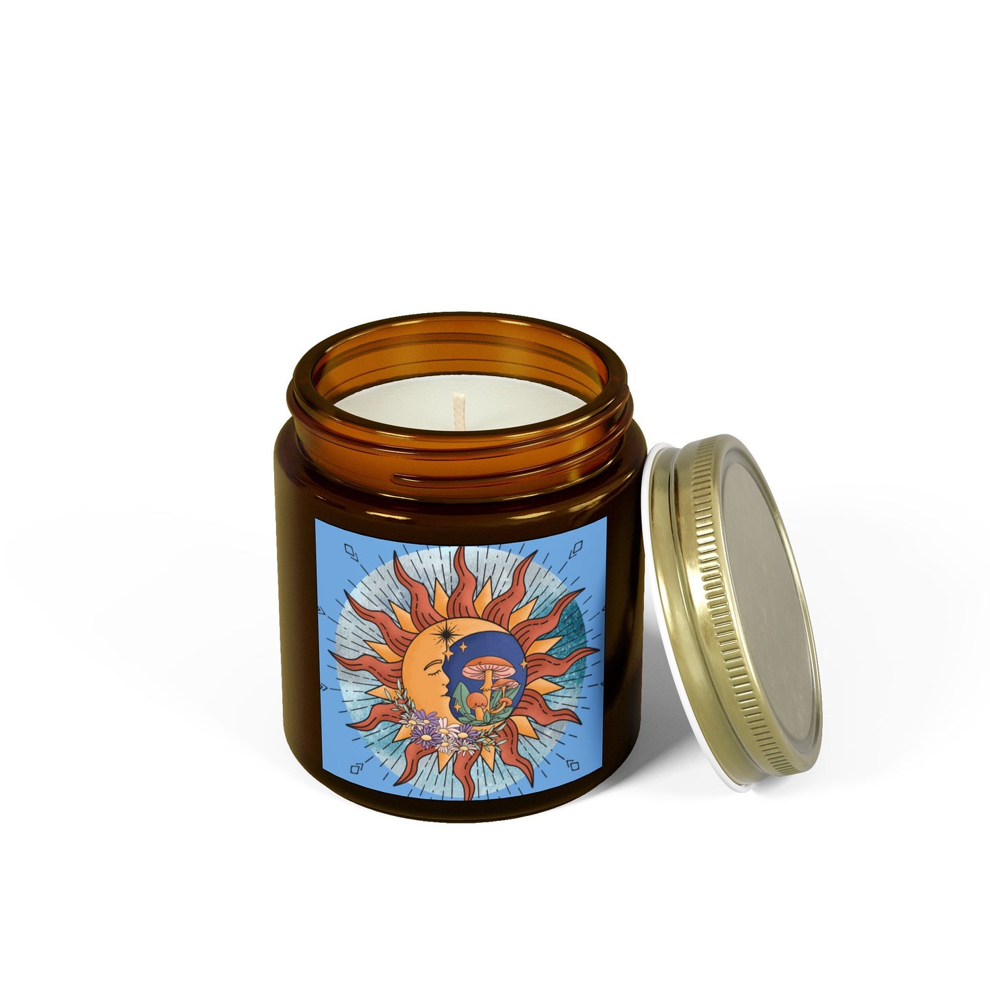 Celestial merch, Celestial Candle, Sunshine Scented Candles - Vibrant Coconut Apricot Wax, Relaxation, Gift, Home Decor, Yoga, Meditation