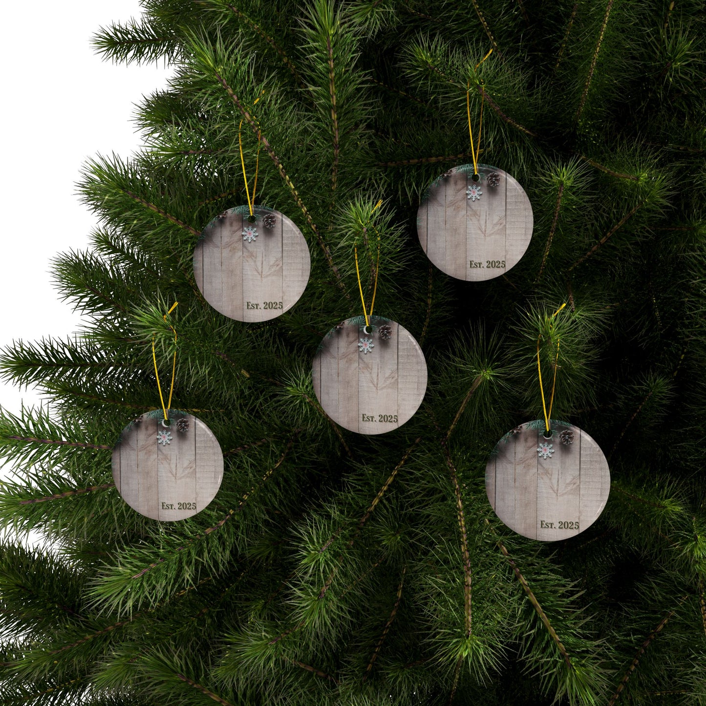 Personalized Ceramic Ornaments - Custom Double-Sided Holiday Decor, Set of 1 to 10 | Est. 2025