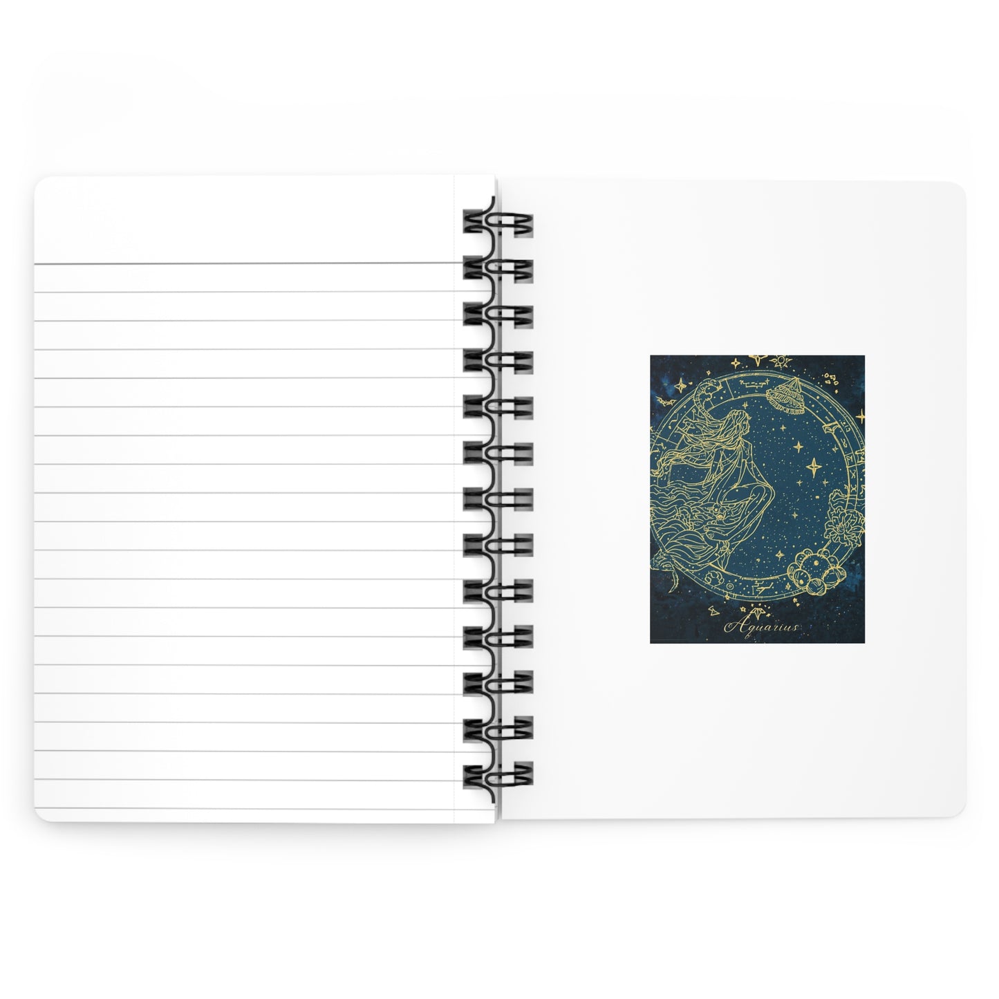 Astrological Aquarius Spiral Bound Journal